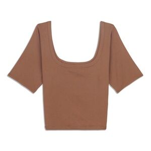 NWT Lululemon Ribbed Held Tight Tee in Dusty Bronze Women’s Size 14 Athletic Tee